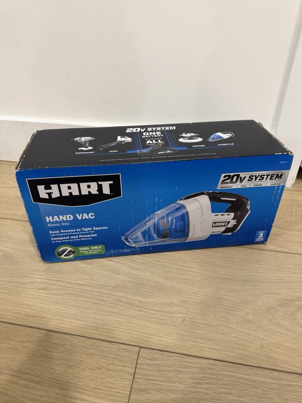 HART 20-Volt Cordless Workshop Hand Vacuum, Battery Not Included, Vacuum Only